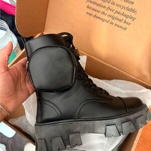 Cape Robbin Black Lace Up Combat Boots